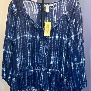 NWT’s American Rag Navy Tie-Dye Blouse